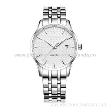 Stainless steel case watch, calendar, stainless steel strap design for man styleNew